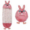 Schlafsack Kinder 2-in-1 Schlafsackkissen Kuscheltier Glückliche Spiel Schlafsack Mit Kissen Faltbar Cartoon Tierschlafsack Weiches Bequemes Kinderschlafsack Schlafsäcke,Rabbit-137×50cm