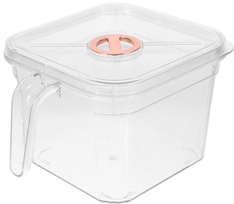 Toddmomy Clear Plastic Fish Tank with Lid Plastic Betta Fish Bowl Square Goldfish Bowl with Handle for Small Desktop Aquarium