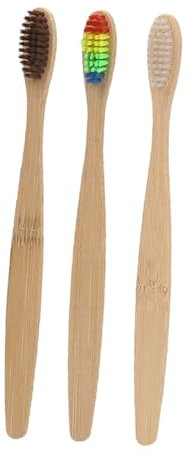 KOMBIUDA Bambuszahnbürste Umweltfreundliche Zahnbürste Natürliche Bambuszahnbürste Borstenzahnbürste Ersatz Für Alte Zahnbürste Empfindliches Zahnfleisch Kompost Entsorgung Deponie