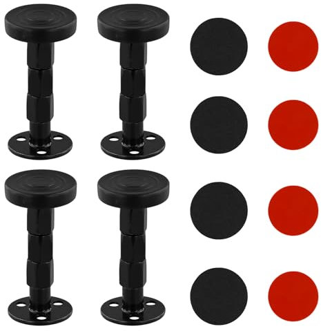 Dewocke 4 Stück Verdickte Anti-Shake Abstandshalter 30-110mm, Adjustable Bett Abstandhalter Wand, Bettrahmen-Anti-Shake-Werkzeug, Kopfteil Stopper, für Betten, Schränke, Sofas (Schwarz)