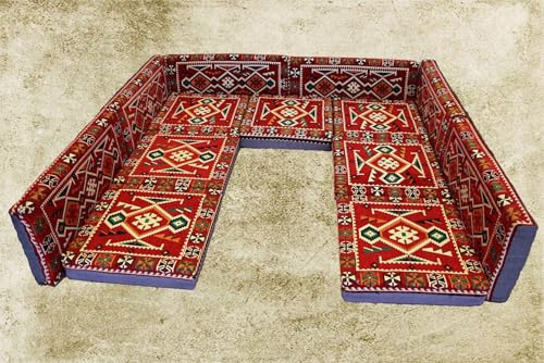 Generisch Orientalische Sitzkissen, Arabisches Sofa, Kelim, Orientalische Sitzsofa, Boden Sofa, Sitzkissen, Osmanlisches Sitz, Sark Kösesi