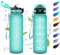 Bouteille 1L, Gourde Sport, Gourde avec Paille, Gourde Marqueur de Temps, Gourde Motivation, Bouteille d'eau Étanche, Gourde Reutilisable pour Fitness, l'École, Bureau, Randonnée, Camping, Yoga