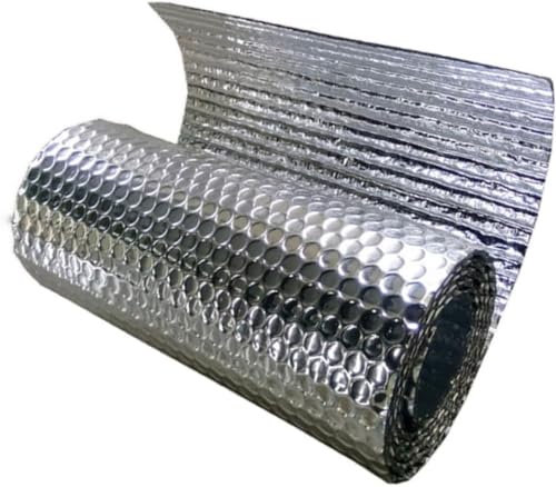 Insulation Film Self-Adhesive Garage Door Attic Insulation Foil for Attics, Floors, Walls, Motels(1x20m (39 in X 65 Ft))