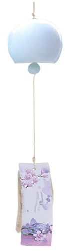 Pesoncarl Japanischer Windspiel, handgefertigter Keramik Kleiner Windglocken mit Kartenheizen, elegant hängende Windspiel