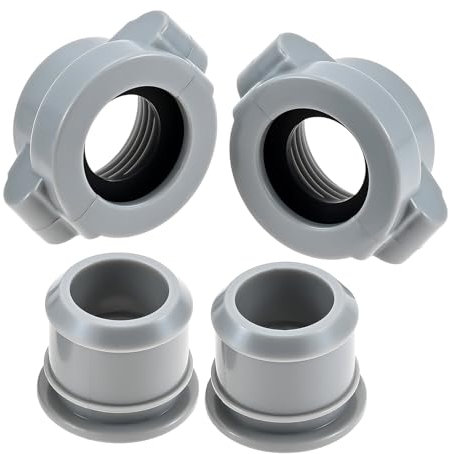 DRELD Water Pipe Coupling Screw Nut Connector - 2Pcs Spa Water Connecting with 2 Gaskets Durable Plumbing Fittings Replacement for Coleman Hot Tubs | Compatible with Lay-Z-Spa B/C Models (Grey)