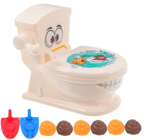 WEKAMOS 1ensemble Jeu De Interactif Forme De Toilette avec Poupée Faux Caca pour Garçon Fille Et Animations Familiales Accessoire Pratique pour Fêtes Et Réunions Amusement Assuré