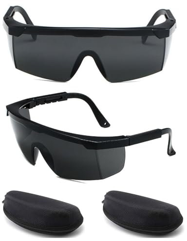 Srvauyea 2 Stück IPL Schutzbrille, Laser-Augenschutz Brille, Lichtschutzbrille 190nm-2000nm, Laxserschutzbrille mit Aufbewahrungsbox für UV Schutzbrille, Augenschutz und Laser-Haarentfernung, Bräunung
