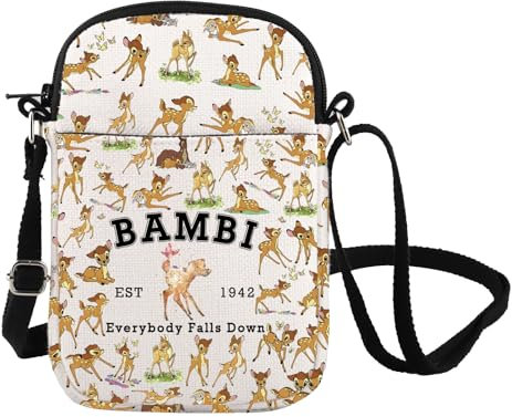 FOTAP Bambi Inspire Umhängetasche Bambi Umhängetasche Bambi Hirsch Liebhaber Messenger Bag Film Fans Geschenk WDW Reise Geschenk, Bambi Cb UK, INCHES