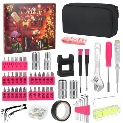 Advent Calendar 2025, Tool Advent Calendar for Adults Teen Women, 24 Days Christmas Countdown - 2025 Xmas Holiday Surprise Tool Set Gifts for Adults Women, Home Office Garage Use