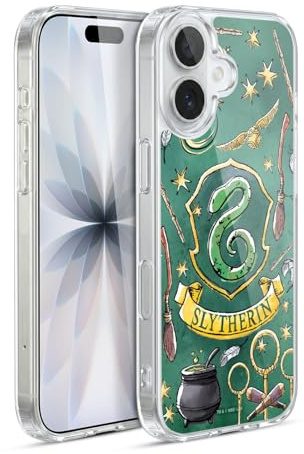 Head Case Designs Offizielle Harry Potter Slytherin Muster Deathly Hallows XIII Gelhülle [Militärischer Schutzgrad] Kompatibel Mit Apple iPhone 17 Und Kompatibel Mit MagSafe