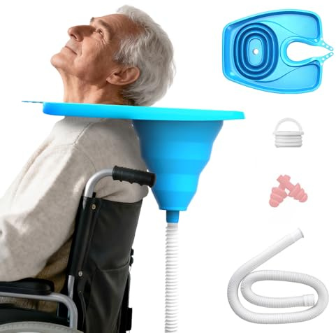 Gobesty Haarwaschbecken für Bettlägerige, Mobiles Shampoo Waschbecken, Faltbares Haarwaschbecken, Tragbares Haarwaschwanne Waschbecken mit Drainage für Salon, Kinder, Senioren, Schwangere