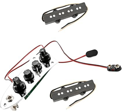 MAGICLULU Bass Tonabnehmer Satz 4-Saitig aus Eisen in Silber Leicht und Robust Exquisit Verarbeitet für Bassliebhaber und Einfach zu Transportieren