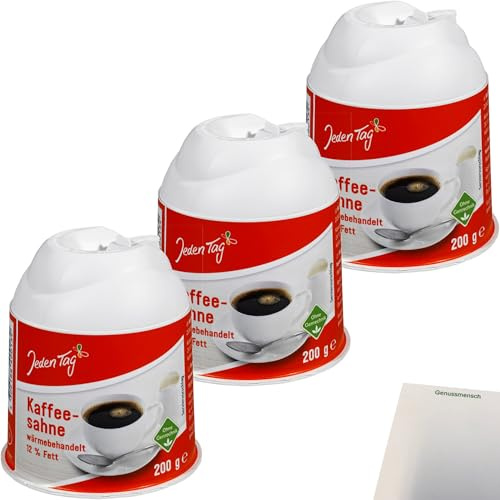 usy Bundle für Jeden Tag Kaffeesahne 12% Kännchen ohne Gentechnik 3er Pack (3x200g Kännchen) + usy Block