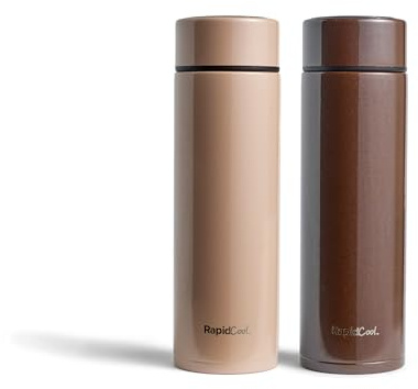 Nuby RapidCool Portable Baby Bottle Maker Duo Pack - Baby Formula Feed in 2 Minutes | Ideal for Travel Bottles and Night Feeds | Pack of 2 (Brown)