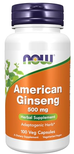 NOW Foods Supplements, American Ginseng (Panax quinquefolius) 500 mg, Herbal Supplement, 100 Veg Capsules
