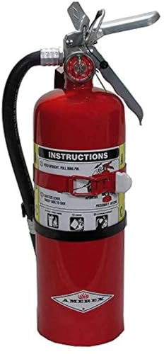 Amerex B500T ABC Dry Chemical Fire Extinguisher with Aluminum Valve and Vehicle Bracket, 5 lb.