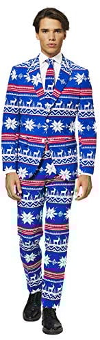 OppoSuits Weihnachtsanzüge für Herren – Besteht aus Sakko, Hose und Krawatte, The Rudolph, 50 EU