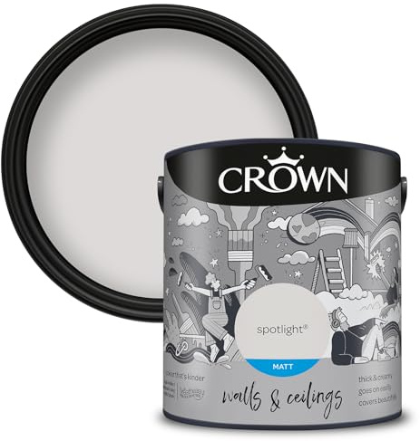 Crown Retail Core Emulsion Matt Spotlight 2.5 L | Rich velvety matt in Spotlight. Covers beautifully. Ideal for bedrooms & living rooms. Low VOC, low odour, vegan