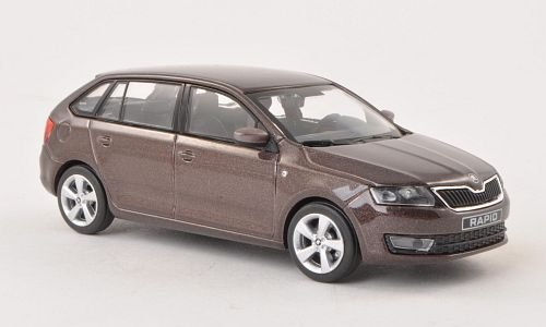 Skoda Modellauto Rapid Spaceback, met.-braun, 2013, Fertigmodell, ca. 10-15 cm, Metall, Handkraft, Unisex, Kind, Keine Batterien erforderlich, Keine zusätzlichen Komponenten