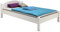 Massivholzbett Marie, Einzelbett in 100 x 200 cm, Bettrahmen aus Kiefer massiv in weiß, Bett mit Kopfteil