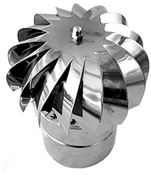 COMIGNOLO EOLICO GIREVOLE FUMAIOLO acciaio inox Diam 200 mm FEMMINA CANNA FUMARIA base tonda