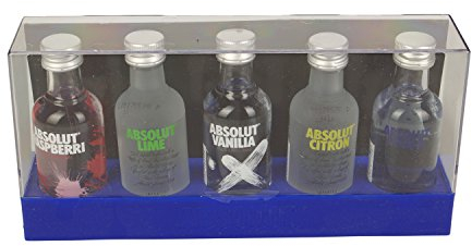 Absolut Fives Flavoured Vodka Miniature Selection Gift (5 x 5cl)