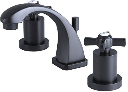 Kingston KS4940ZX Widespread Bathroom Faucet, Matte Black