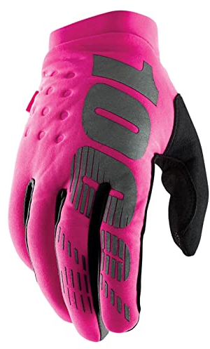 100% BRISKER Donna Guanti Neon Rosa/Nero - M