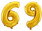 WeAreAwesome Folien-Ballon Luft-Ballon Zahl 69 Gold 60CM XL Aufpusten Geburtstag Jubiläum Jahrestag Feier