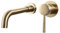 Wall Mounted Bathroom Basin Tap with Spout Bathtub Mixer Set- Brushed Brass Gold