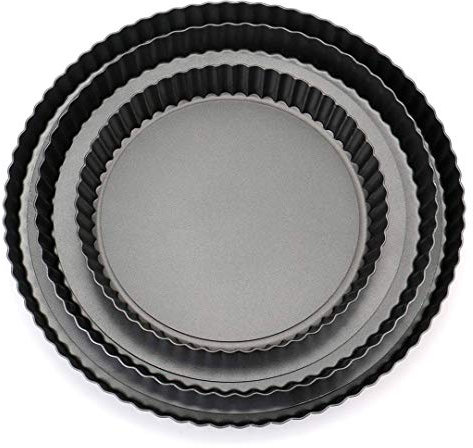 MEICHU Tarte-Pfanne mit abnehmbarem Boden, Antihaft-Quiche-Pfanne, Quiche-Pfanne, 3er-Set mit 20,3 cm, 25,4 cm und 30,5 cm