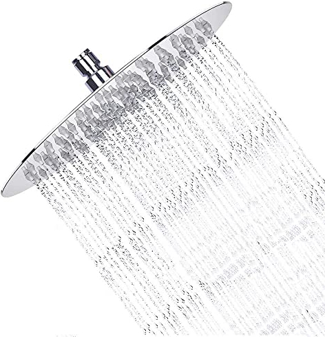 Shower Head, sinzau 10 Inch Round Rain Showerhead, 304 Stainless Steel, Ultra-Thin Design-Best Pressure Boosting