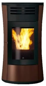 EDILKAMIN STUFA PELLET CHERIE UP NEW 11KW ACCIAIO Finitura BRONZO VENTILATA CANALIZZABILE