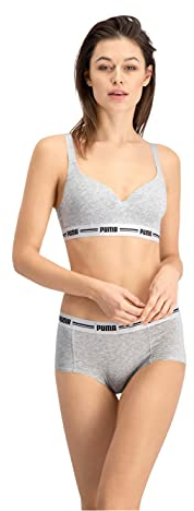 PUMA Damen Puma Iconic Women's Top (1 Pack) Padded Bra, Grey Melange, S EU