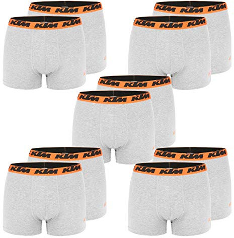 KTM by Freegun Boxershorts für Herren Unterwäsche Pant Men´s Boxer 10 er Pack, Farbe:Light Grey2, Bekleidungsgröße:L