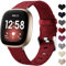 Ouwegaga Gewebtes Armband kompatibel mit Fitbit Versa 3/Fitbit Sense 1/2, atmungsaktives Nylongewebe, Ersatzarmband, kompatibel mit Fitbit Sense/Versa 3, klein, Rot