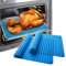 Silicone Pyramid Baking Sheet Diamond Chef Mat Mats Oven Non-Stick Pastry Large Value 2 Pack, Reducing Healthy Cooking Sheets Heat-Resistant for Grilling BBQ 15.1 X 10.6Inch Red Blue (2 PCS, Blue)