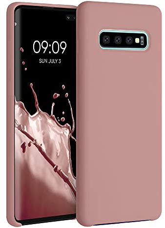 kwmobile Hülle kompatibel mit Samsung Galaxy S10 Plus / S10+ Hülle - Silikon Handy Case - Handyhülle weiche Oberfläche - kabelloses Laden - Winter Rose