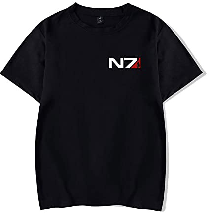 Swdan Mass Effect T-Shirt Unisex, Mass Effect N7 Armor Herren T-Shirt,Cosplay Kostüm für Damen Herren Gaming T-Shirt