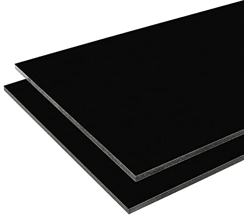 HPL Platte wetterfest | Fassadenplatte, Balkonplatte, Schichtstoffplatten | in 6mm, 8mm | VERSCHIEDENE FORMATE | TOP QUALITÄT MADE IN GERMANY (100 x 50cm (6mm Stärke), Schwarz RAL9005)
