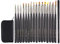 LEA-SHALL 16 Pièces Pinceau Nail Art Ongles Professionnel avec Capuchon Bouchon - Pinceaux Ongles Gel Dégradé Liner/Plat/Rond/Éventail/Degrader/Acrylique pour Gel Resine UV Construction Brosses Set