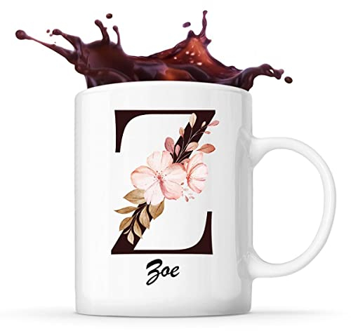 Tasse Zoe Tasse | Vorname Tasse Buchstabe | Tasse Geschenkidee fürs Büro zum Geburtstag Jubiläum Kaffeetasse Bürotasse