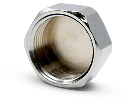DOJA Barcelona | Tappo a Vite Femmina | Filettatura Interna | 4 Tappo Idraulico Femmina Esagonale 3/4'' | Ottone Cromato | Tappi per Tubi Idraulici, Scarico Lavandino/Lavatrice, Rubinetto Acqua