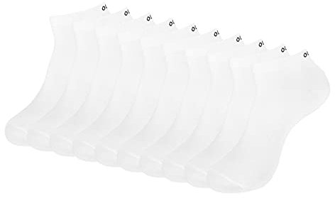 ONE STRANGE ROCK Herren Damen Sneaker Socken 5, 10, 15, 20, 30 Paar, Farbe:Weiß - 5er Pack, Größe:35-38