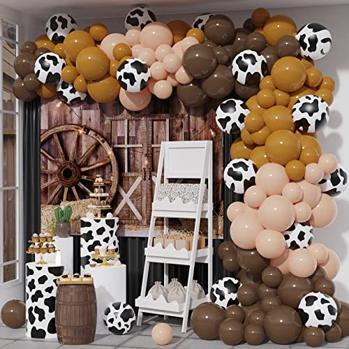 Kit di palloncini con ghirlanda, colore marrone neutro, per feste a tema cowboy cowgirl, baby shower, fattoria, decorazioni per feste di compleanno per ragazzi e ragazze bambini