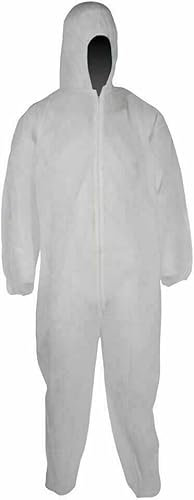 Buystarget Protective Suit Coveralls White Hood Boiler Painters Zip Overall Disposable