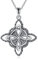 VONALA Hexenknoten-Halskette aus Sterlingsilber keltische Vier-Ecken-Knoten-Halskette viel Glück irischer keltischer Knoten-Anhänger Halskette Triquetra Wicca-Magie-Schmuck