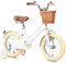Glerc 14 Zoll Kinder Mädchen Fahrrad für 3 4 5 Jahre alt kleine Mädchen Retro Vintage-Stil Fahrräder mit Korb Training Räder und Glocke, Weiß