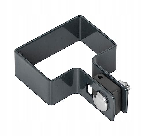 ADGO Borne de Piquet pour plaques initiales 60 x 40 mm - Montage sur pieux - Clôture en Grillage - Étrier de Montage - Arceau (Graphite)