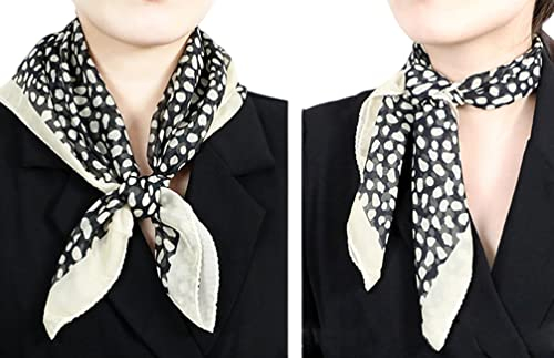 FAIRYGATE Schal Leopardenmuster Damen Seidentuch groß Chiffon Damen Seidentuch Seide Leicht Seidenschal Bandana Halstuch Kopftuch Elegante Schal Tuch Geschenk für Frauen DA2813
